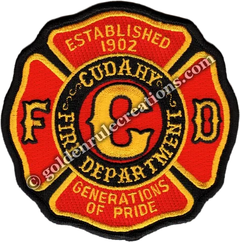 Custom embroidered Cudahy Fire Department patch made by Golden Rule Creations