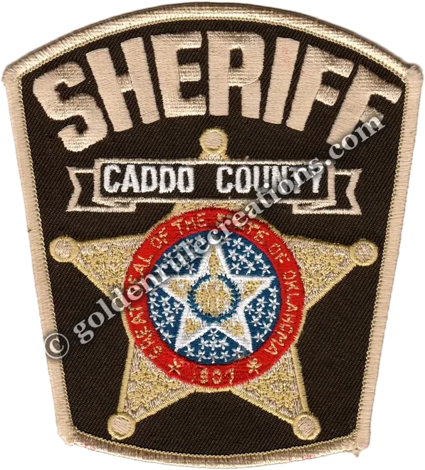 Custom embroidered Caddo County Sheriff patch made by Golden Rule Creations
